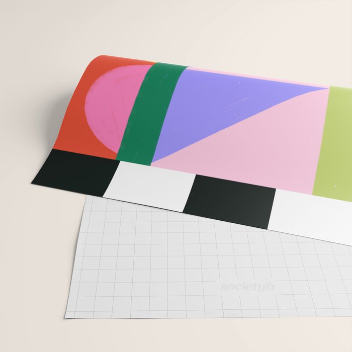 Folk Art Color Block  Wrapping Paper Gallery Image 2