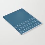 Zoe Dotted Smudge Stripes Minimalist Pattern in Aegean Blue and White Notebook Gallery Image 2