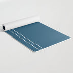 Zoe Dotted Smudge Stripes Minimalist Pattern in Aegean Blue and White Yoga Mat Gallery Image 2
