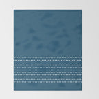 Zoe Dotted Smudge Stripes Minimalist Pattern in Aegean Blue and White Throw Blanket Gallery Image 2