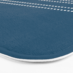 Zoe Dotted Smudge Stripes Minimalist Pattern in Aegean Blue and White Bath Mat Gallery Image 3