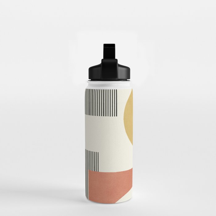 Abstract Lines Composition - Gold Orange Brown Water Bottle Gallery Image 2