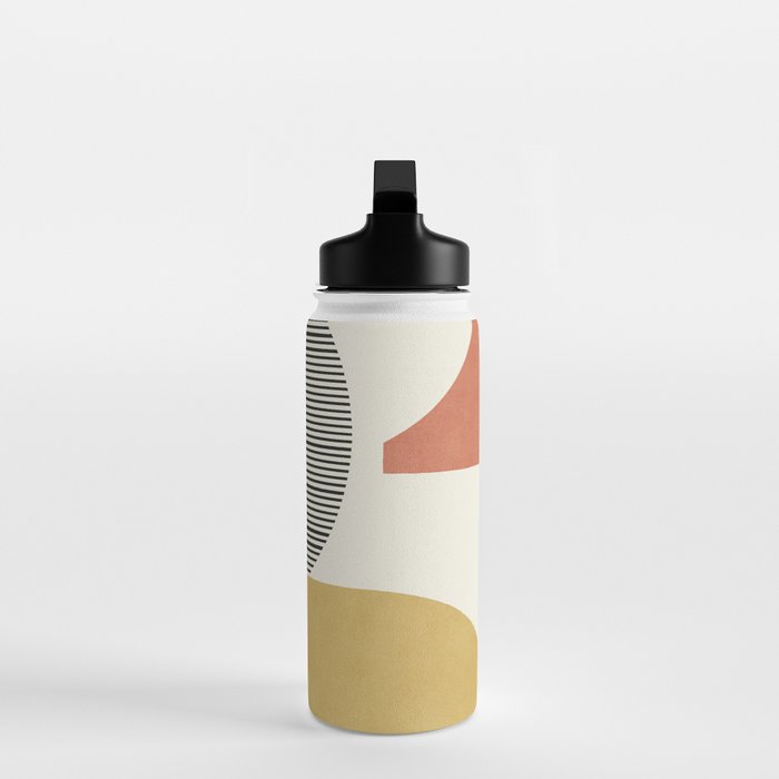 Abstract Lines Composition - Gold Orange Brown Water Bottle Gallery Image 3