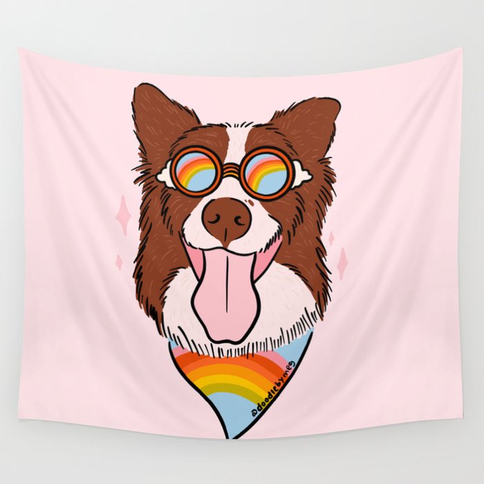 Rainbow Dog Wall Tapestry Gallery Image 4