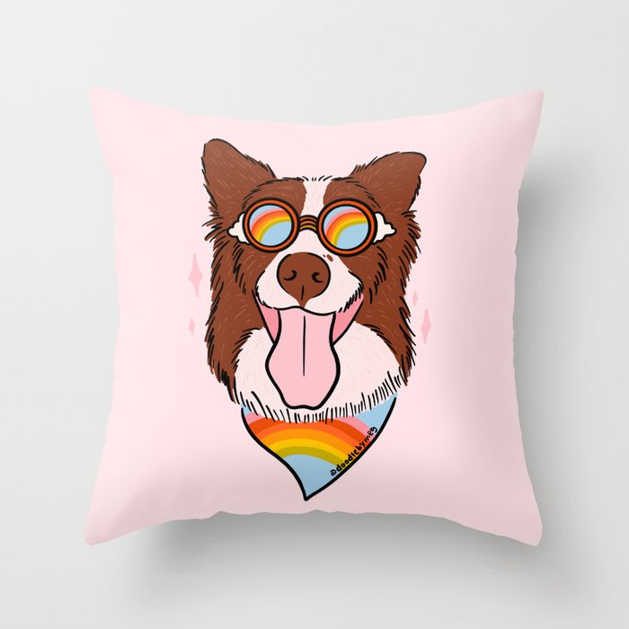 Rainbow Dog Throw Pillow Gallery Image 6