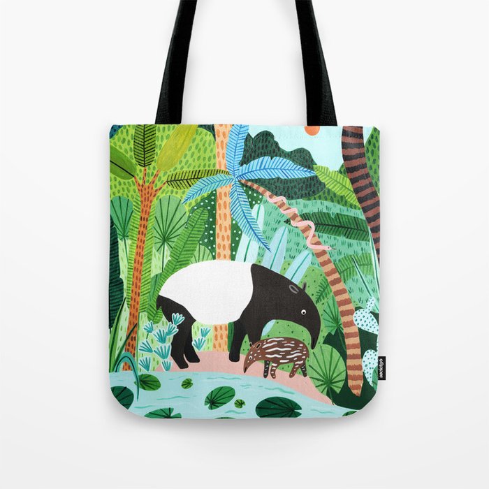 Malayan Tapir Family Tote Bag Gallery Image 1