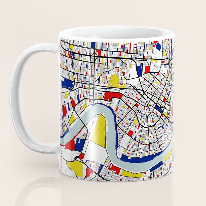New Orleans, Louisiana City Map - Mondrian Coffee Mug Gallery Image 3