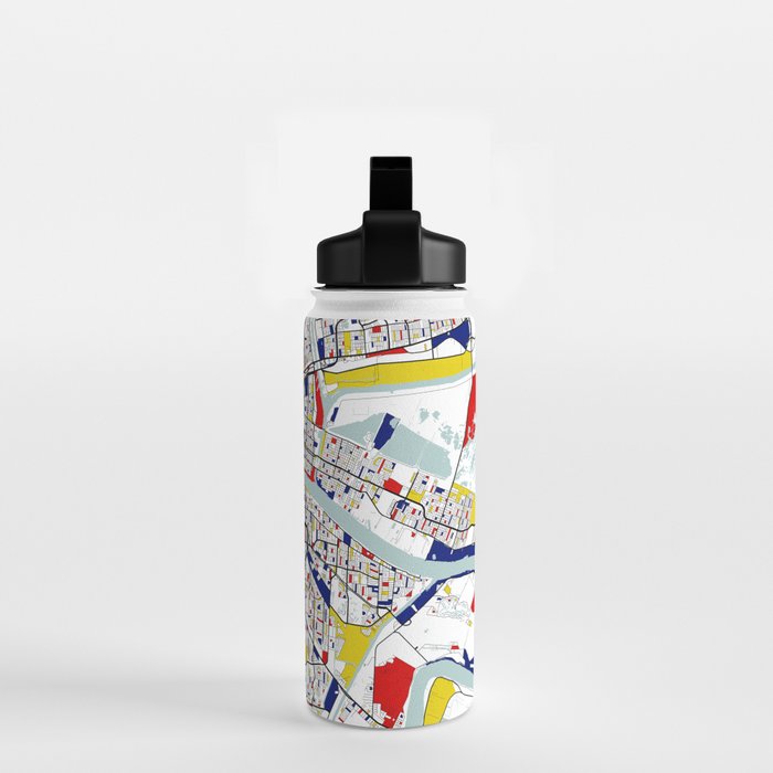 New Orleans, Louisiana City Map - Mondrian Water Bottle Gallery Image 2