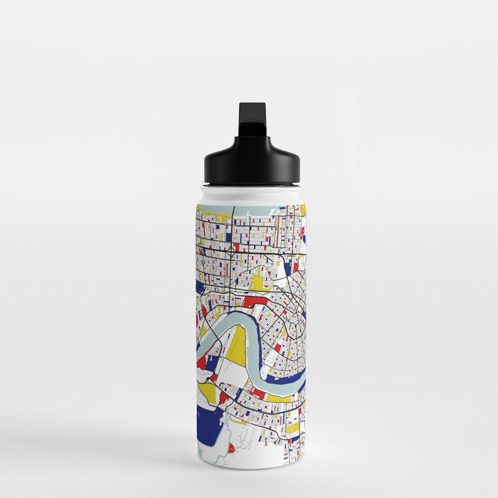New Orleans, Louisiana City Map - Mondrian Water Bottle Gallery Image 3
