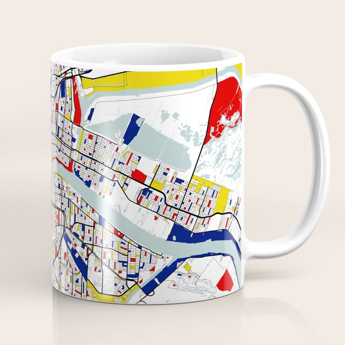 New Orleans, Louisiana City Map - Mondrian Coffee Mug Gallery Image 1