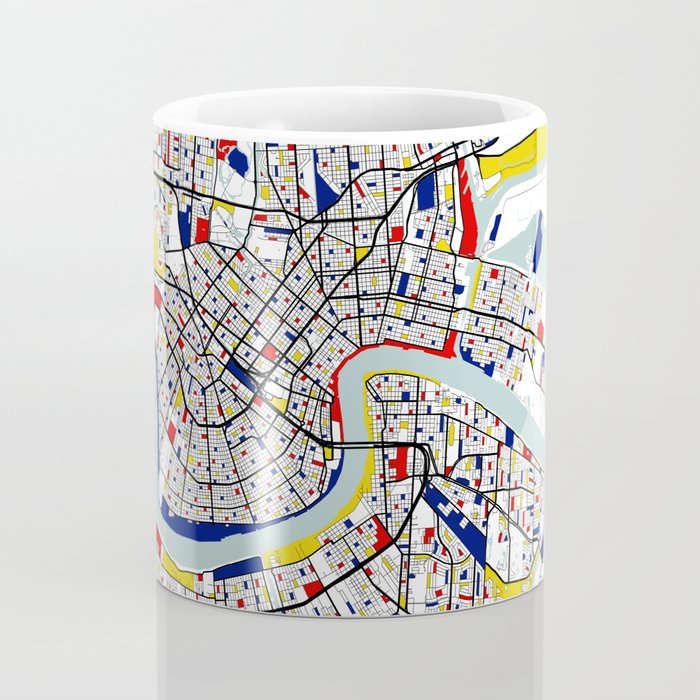 New Orleans, Louisiana City Map - Mondrian Coffee Mug Gallery Image 4