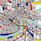 New Orleans, Louisiana City Map - Mondrian Coffee Mug Gallery Image 2