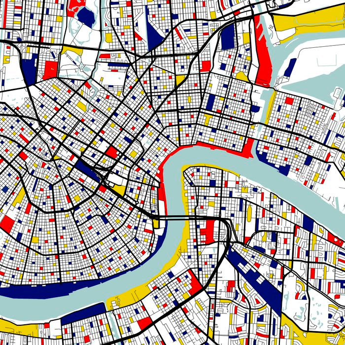 New Orleans, Louisiana City Map - Mondrian Coffee Mug Gallery Image 2