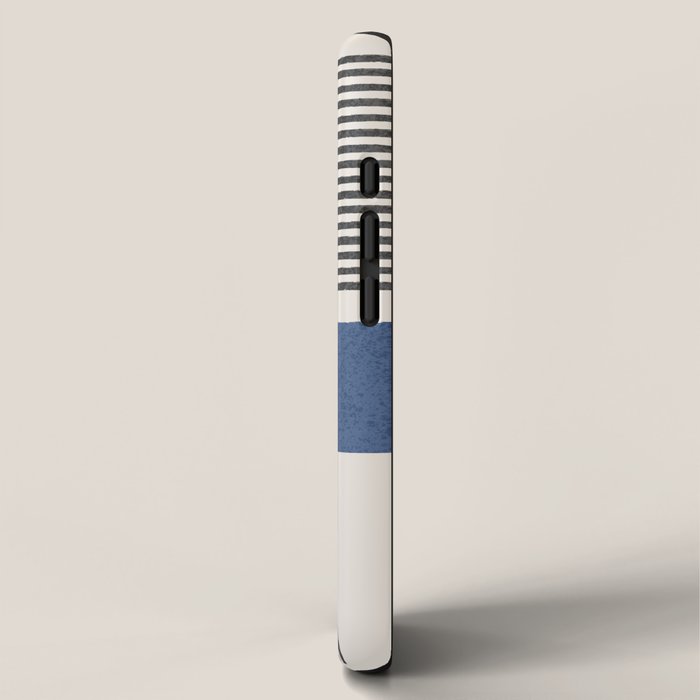Stripes and Square Blue Composition - Abstract iPhone Case Gallery Image 2