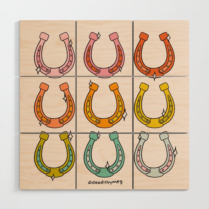 Rainbow Horseshoe Wood Wall Art Gallery Image 1