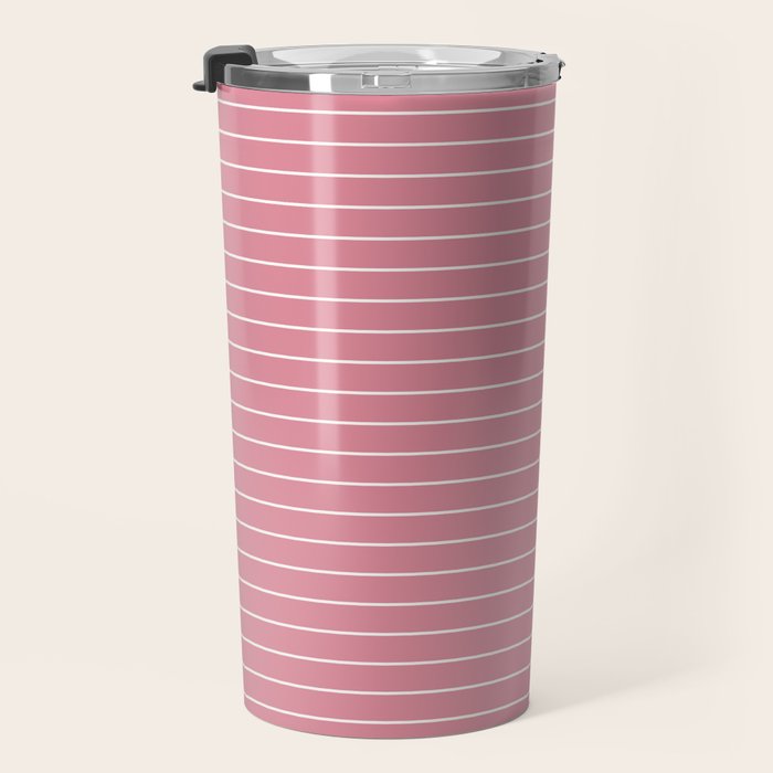 Minimal Arch XVIII 90s Pink Modern Geometric Lines Travel Mug Gallery Image 3