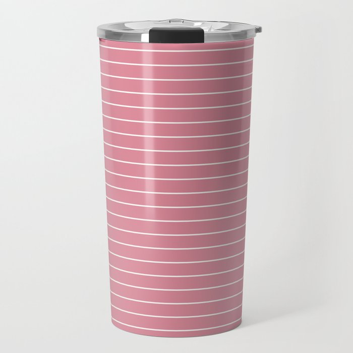 Minimal Arch XVIII 90s Pink Modern Geometric Lines Travel Mug Gallery Image 1