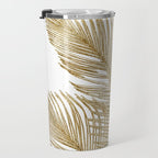 Palm Leaves Finesse Line Art with Gold Foil #2 #minimal #decor #art #society6 Travel Mug Gallery Image 3