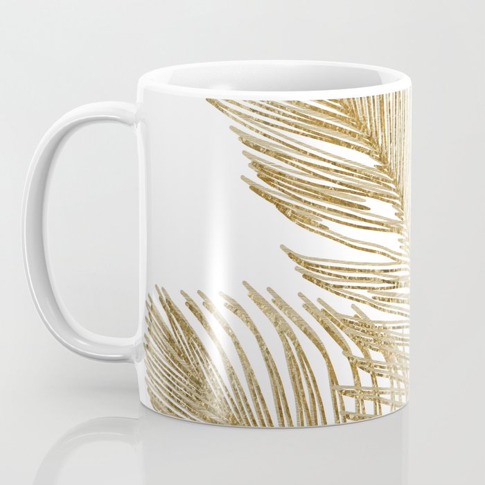 Palm Leaves Finesse Line Art with Gold Foil #2 #minimal #decor #art #society6 Coffee Mug Gallery Image 3