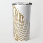 Palm Leaves Finesse Line Art with Gold Foil #2 #minimal #decor #art #society6 Travel Mug Gallery Image 2