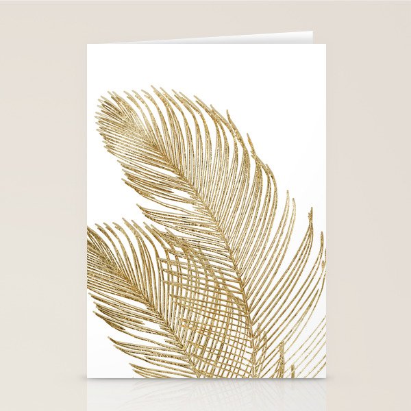 Palm Leaves Finesse Line Art with Gold Foil #2 #minimal #decor #art #society6 Stationery Card Gallery Image 1