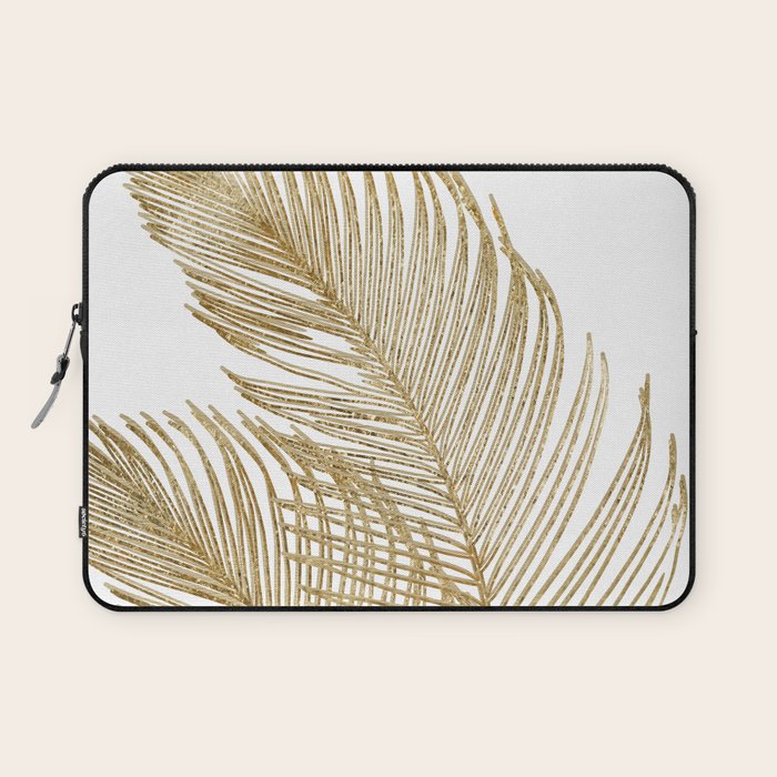 Palm Leaves Finesse Line Art with Gold Foil #2 #minimal #decor #art #society6 Laptop Sleeve Gallery Image 1