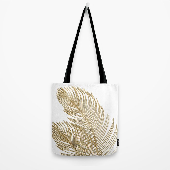 Palm Leaves Finesse Line Art with Gold Foil #2 #minimal #decor #art #society6 Tote Bag Gallery Image 2