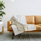Palm Leaves Finesse Line Art with Gold Foil #2 #minimal #decor #art #society6 Throw Blanket Gallery Image 1