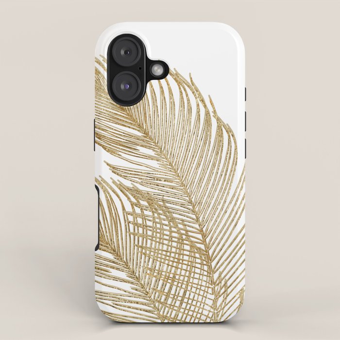 Palm Leaves Finesse Line Art with Gold Foil #2 #minimal #decor #art #society6 iPhone Case Gallery Image 1