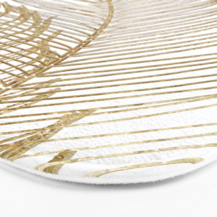 Palm Leaves Finesse Line Art with Gold Foil #2 #minimal #decor #art #society6 Bath Mat Gallery Image 3