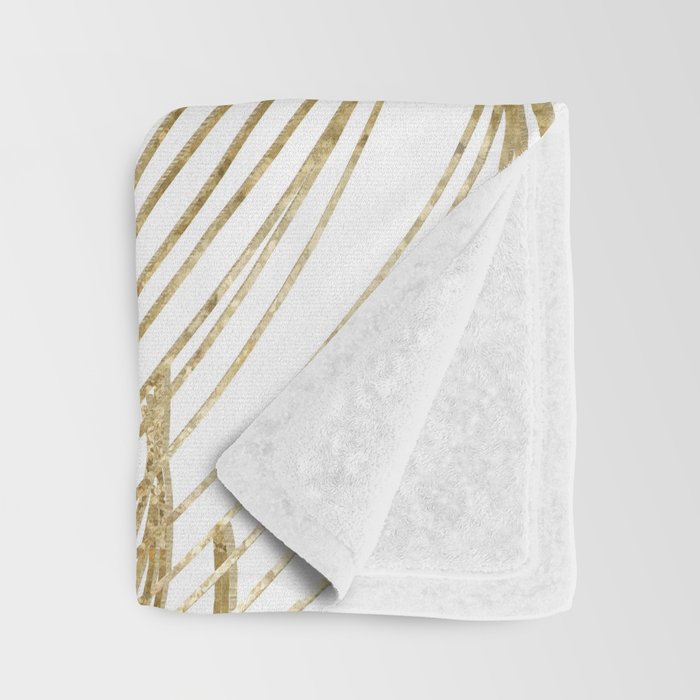 Palm Leaves Finesse Line Art with Gold Foil #2 #minimal #decor #art #society6 Throw Blanket Gallery Image 3