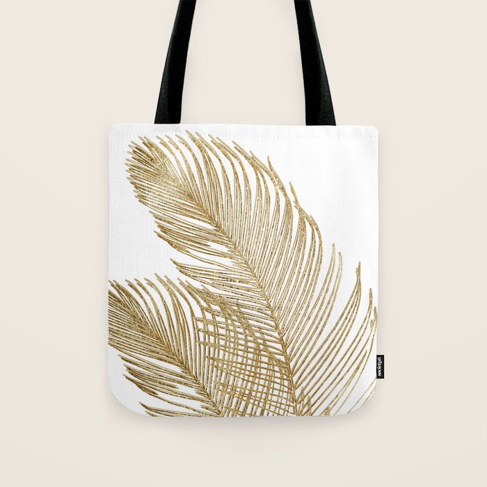 Palm Leaves Finesse Line Art with Gold Foil #2 #minimal #decor #art #society6 Tote Bag Gallery Image 1