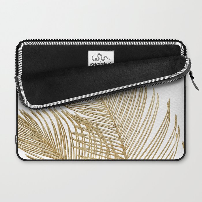 Palm Leaves Finesse Line Art with Gold Foil #2 #minimal #decor #art #society6 Laptop Sleeve Gallery Image 2