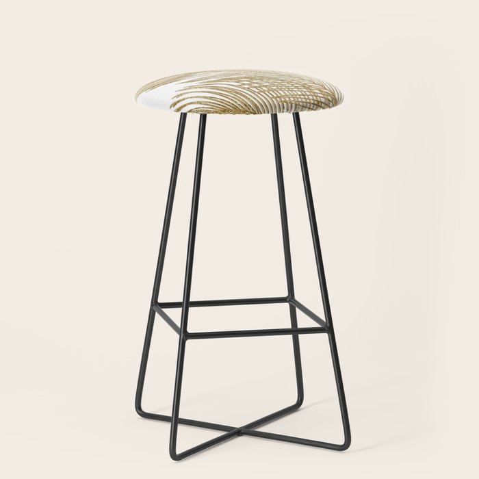 Palm Leaves Finesse Line Art with Gold Foil #2 #minimal #decor #art #society6 Stool Gallery Image 1