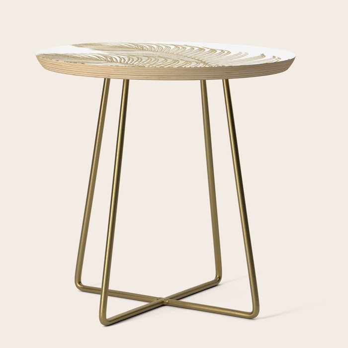 Palm Leaves Finesse Line Art with Gold Foil #2 #minimal #decor #art #society6 Side Table Gallery Image 1