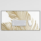 Palm Leaves Finesse Line Art with Gold Foil #2 #minimal #decor #art #society6 Desk Mat Gallery Image 1