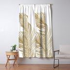 Palm Leaves Finesse Line Art with Gold Foil #2 #minimal #decor #art #society6 Window Curtain Gallery Image 5