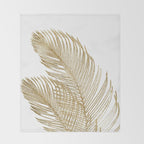Palm Leaves Finesse Line Art with Gold Foil #2 #minimal #decor #art #society6 Throw Blanket Gallery Image 2