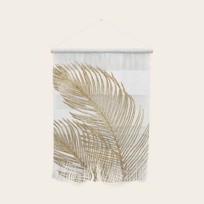 Palm Leaves Finesse Line Art with Gold Foil #2 #minimal #decor #art #society6 Wall Hanging Gallery Image 1