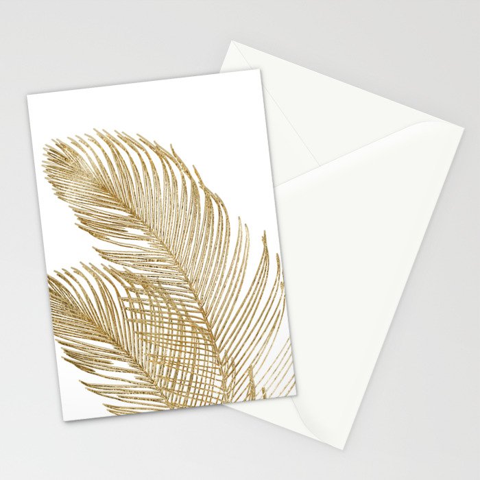 Palm Leaves Finesse Line Art with Gold Foil #2 #minimal #decor #art #society6 Stationery Card Gallery Image 2