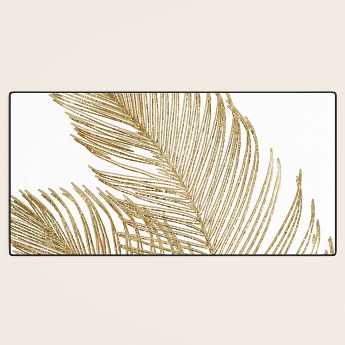 Palm Leaves Finesse Line Art with Gold Foil #2 #minimal #decor #art #society6 Desk Mat Gallery Image 3