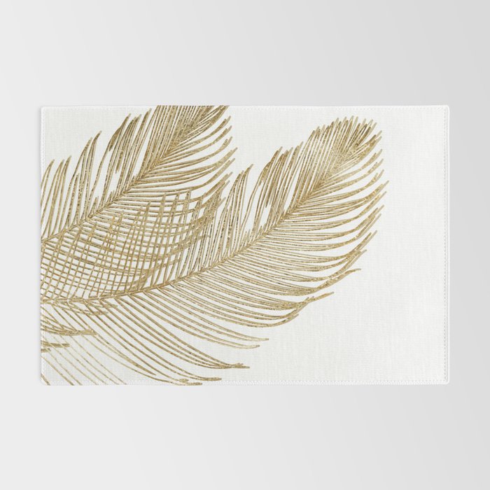 Palm Leaves Finesse Line Art with Gold Foil #2 #minimal #decor #art #society6 Rug Gallery Image 2