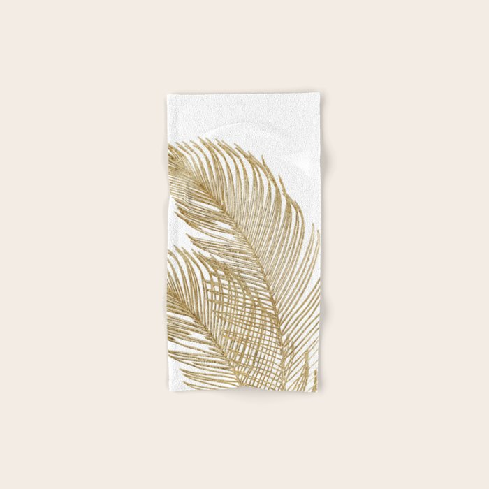 Palm Leaves Finesse Line Art with Gold Foil #2 #minimal #decor #art #society6 Bath Towel Gallery Image 1