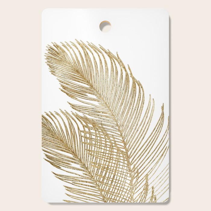 Palm Leaves Finesse Line Art with Gold Foil #2 #minimal #decor #art #society6 Cutting Board Gallery Image 1