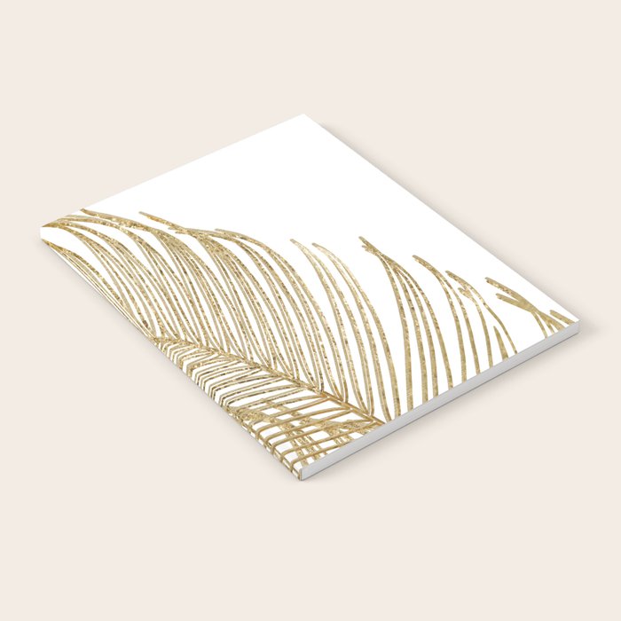 Palm Leaves Finesse Line Art with Gold Foil #2 #minimal #decor #art #society6 Notebook Gallery Image 1