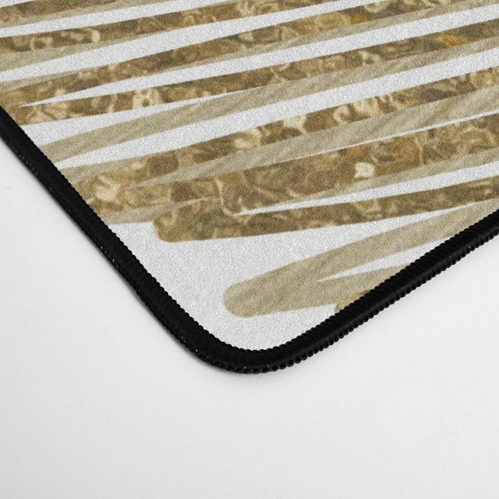 Palm Leaves Finesse Line Art with Gold Foil #2 #minimal #decor #art #society6 Desk Mat Gallery Image 4