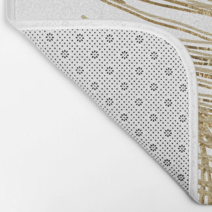 Palm Leaves Finesse Line Art with Gold Foil #2 #minimal #decor #art #society6 Bath Mat Gallery Image 2
