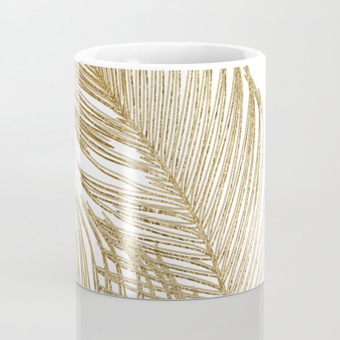 Palm Leaves Finesse Line Art with Gold Foil #2 #minimal #decor #art #society6 Coffee Mug Gallery Image 4