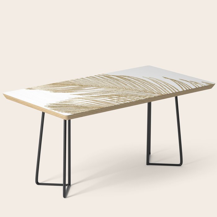 Palm Leaves Finesse Line Art with Gold Foil #2 #minimal #decor #art #society6 Coffee Table Gallery Image 1
