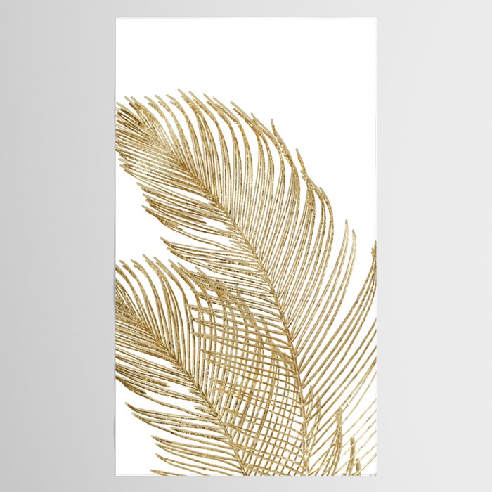 Palm Leaves Finesse Line Art with Gold Foil #2 #minimal #decor #art #society6 Tablecloth Gallery Image 2